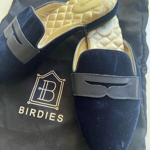 New Birdies Women’s Navy Velvet Loafers